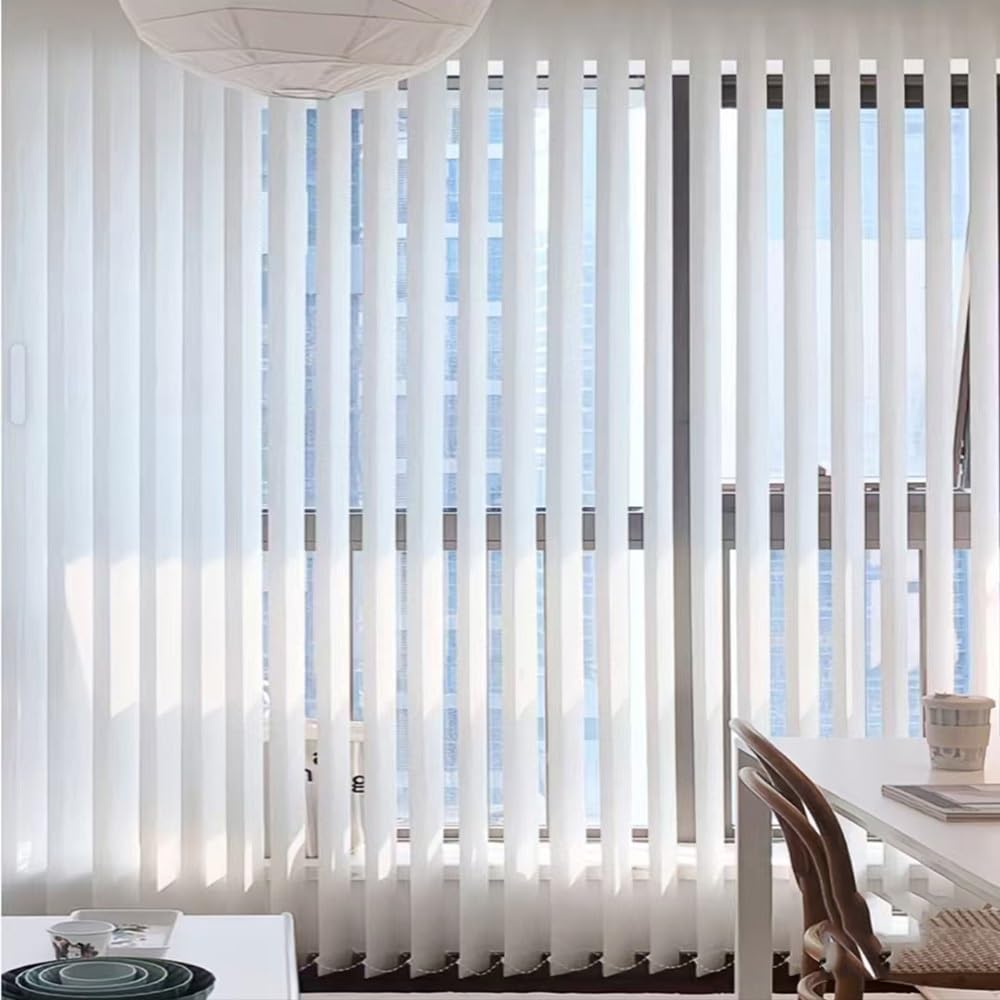 Generic Lamellenvorhang Vertikaljalousie 60% Verdunkelung Schiebevorhang | Große Lamellen Fensterrollos Sichtschutz Verdunkelungslamellen Für Heimbüros Terrasse(Grey,W 60 x H 100cm(23" x 39"))