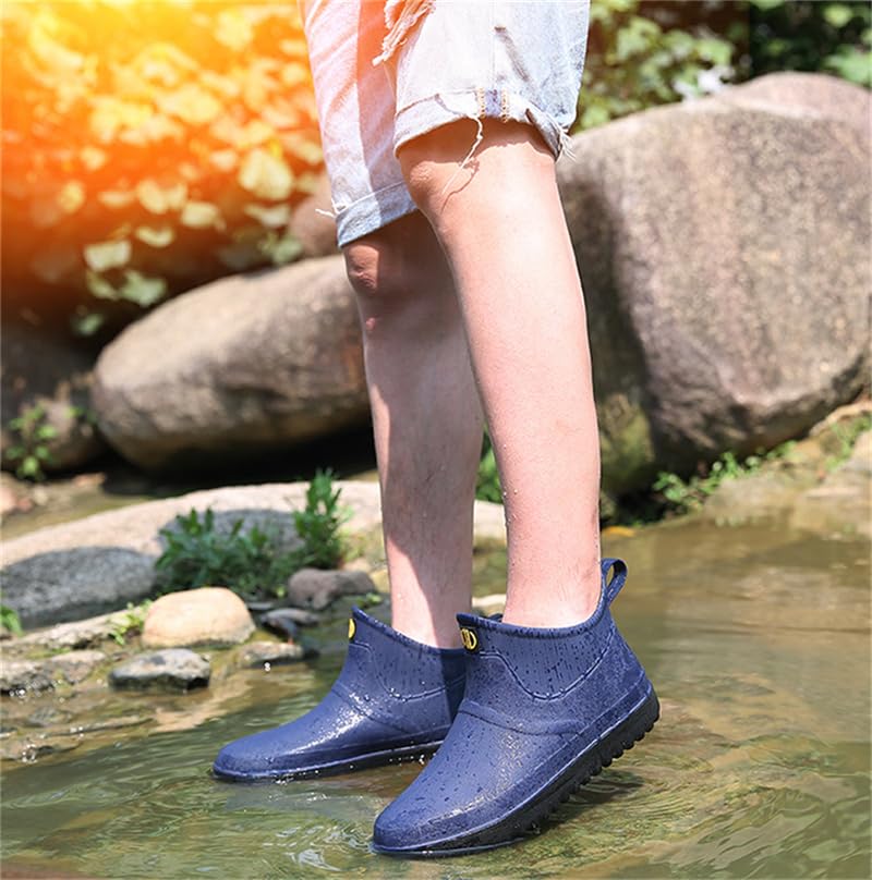 CHUUMEE Fashion Men's Rain Boots Men's Short Tube Non-slip Waterproof Shoes Low Top Overshoes Kitchen Fishing Rubber Shoes4
