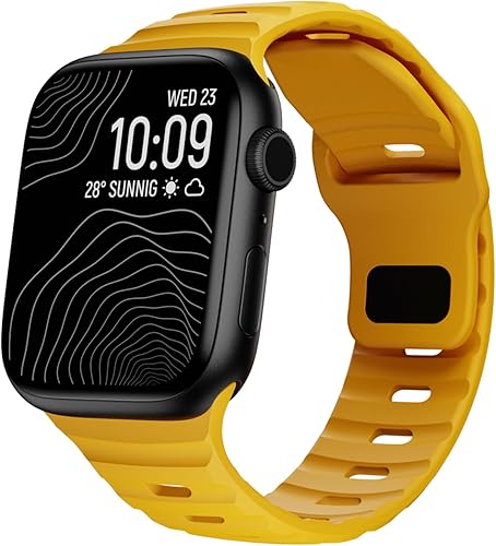 Miniatura 1 de Correa impermeable de silicona suave compatible con Apple Watch Ultra Band de 1.929 in 1.811 in 1.772 in 1.732 in 1.654 in 1.614 in 1.575 in 1.496