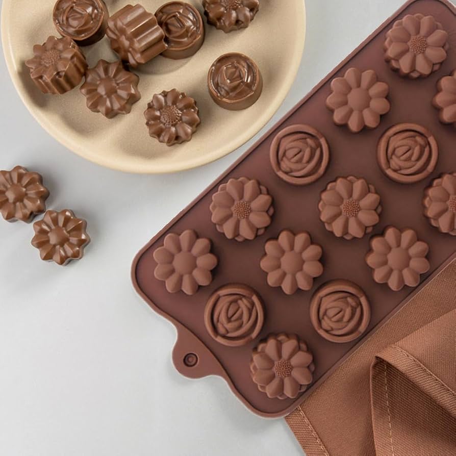 ヘアゴム レジン 3.2丸型 お花バレンタイン ビターチョコ ヘアゴム レジン 3.2丸型 お花バレンタイン ビターチョコ