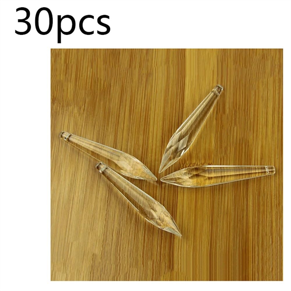 Wiszące kryształy, pryzmaty, 50 mm, 63 mm, 76 mm, 100 mm, kryształ, pryzmat w kształcie litery U, akcesoria do dekoracji domu, wiszące kryształy do dekoracji (50 mm, 30 szt.)