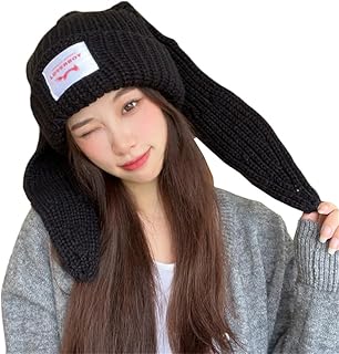[ＺＨＯＮＧＪＵＥ] ニット帽 レディース 秋冬 帽子 ニット 厚手 防寒 ぼうし 耳付き うさ耳 可愛い ニット帽子 プレゼント 人気 女性