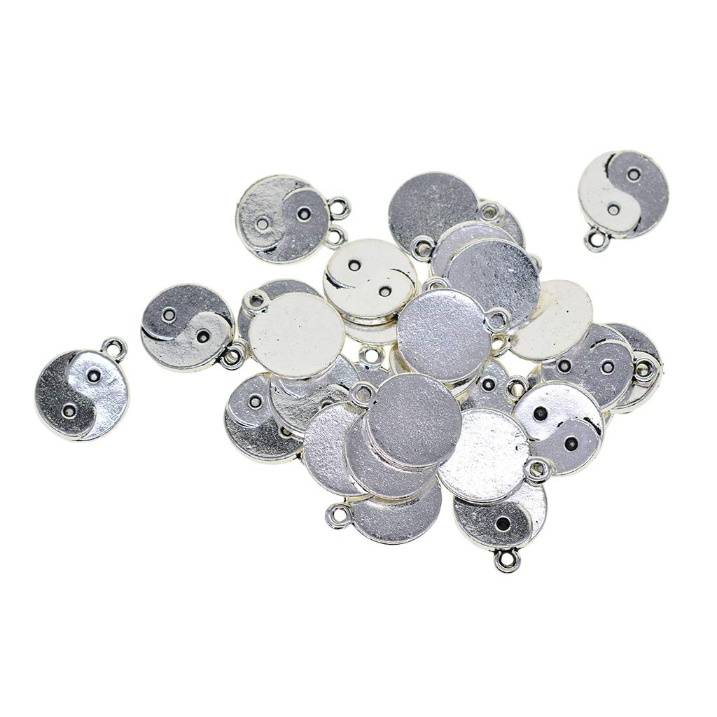 Trendy Retail 30pcs Tibetan Silver Yin Yang Tai Chi taiji zen Mini Dangle charms