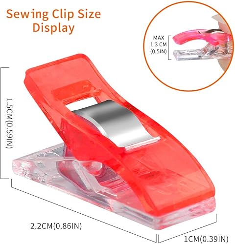 Miniatura 5 de Paquete de 100 clips multicolores Soraco para ganchos de acolchar con costurero de lata