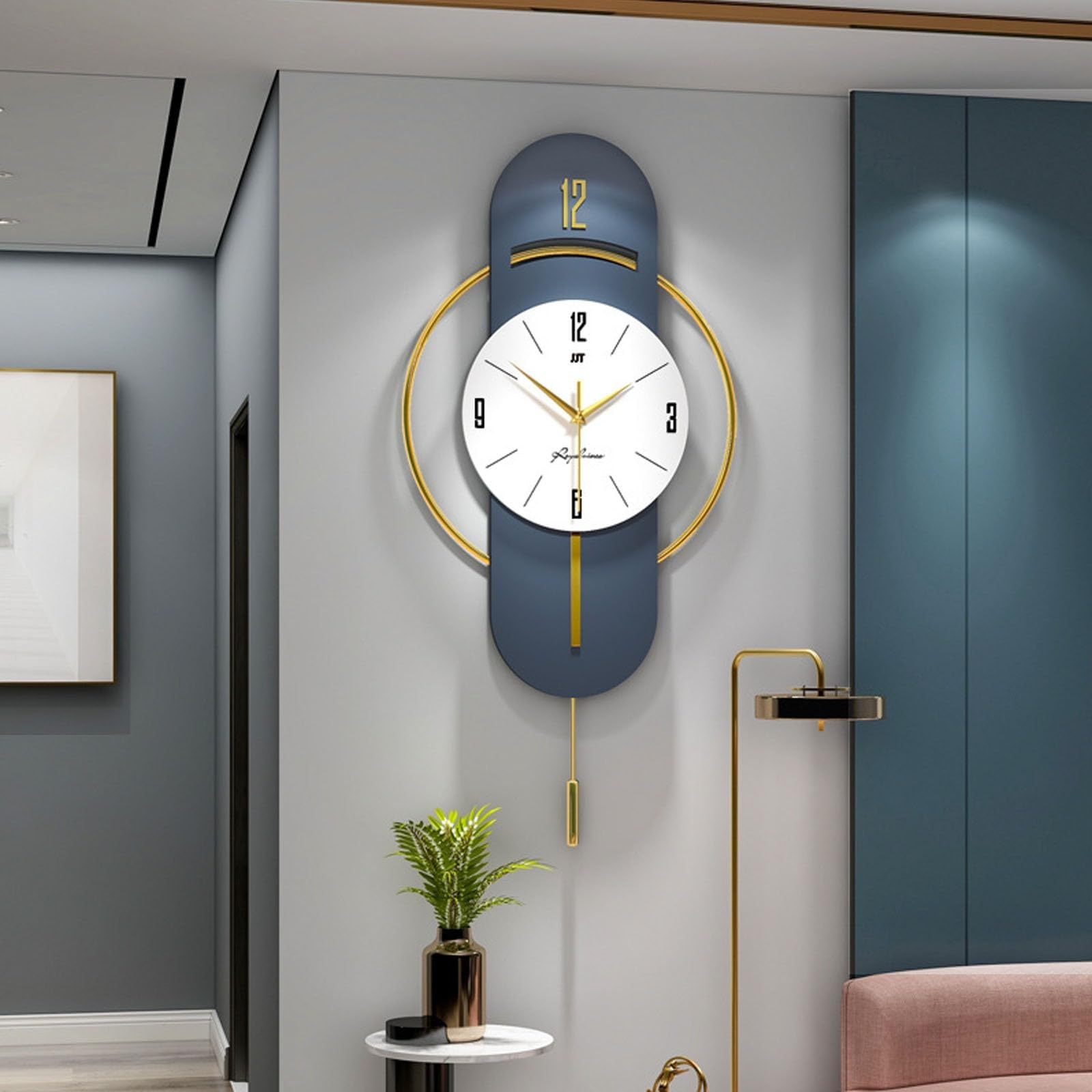 BNKJdtuW modern wall clock, Large Wall Clocks Modern Decoration Clock Creativity Metal Silent Pendulum Quartz