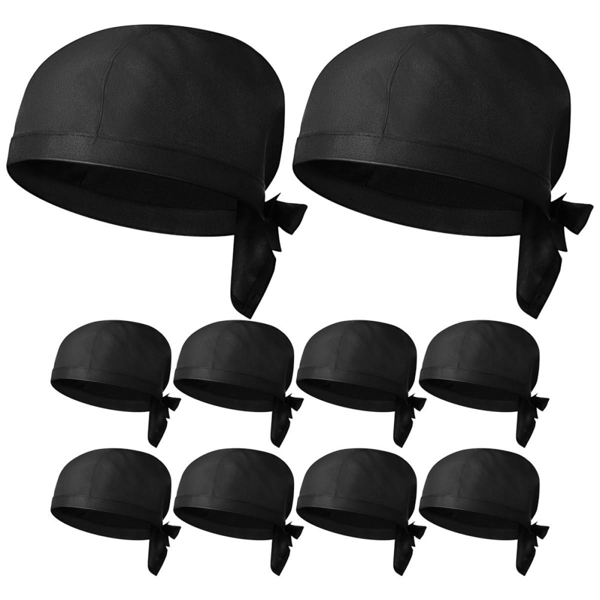 IMIKEYA Nero Cappello da Cuoco 10 Pezzi in Cotone Unisex per Cucina