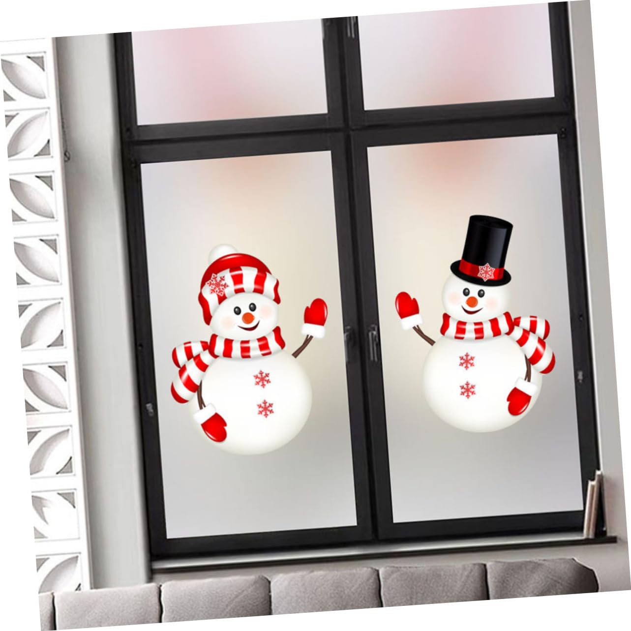 IMIKEYA 10 Bögen Aufkleber Selbstklebender Fensteraufkleber Weihnachtszubehör Weihnachts Türaufkleber Weihnachts Fensteraufkleber Schneemann Fensteraufkleber Schneemann