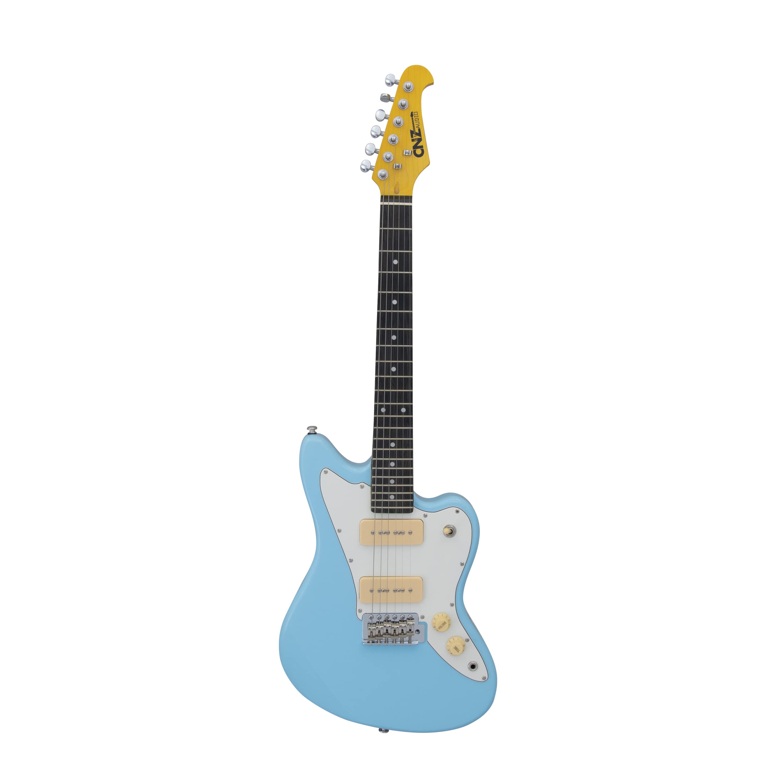 Amazon.com: CNZ Audio JM Mini Electric Guitar - Daphne Blue, 3-Ply