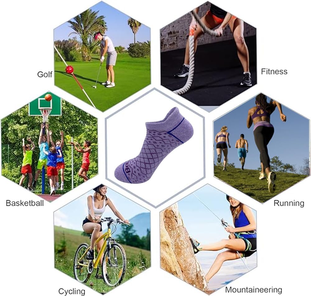 Anti-blister Thick Cushioned Wicking Odor Resist Athletic Casual Ankle Socks 6 Pairs - Image 2