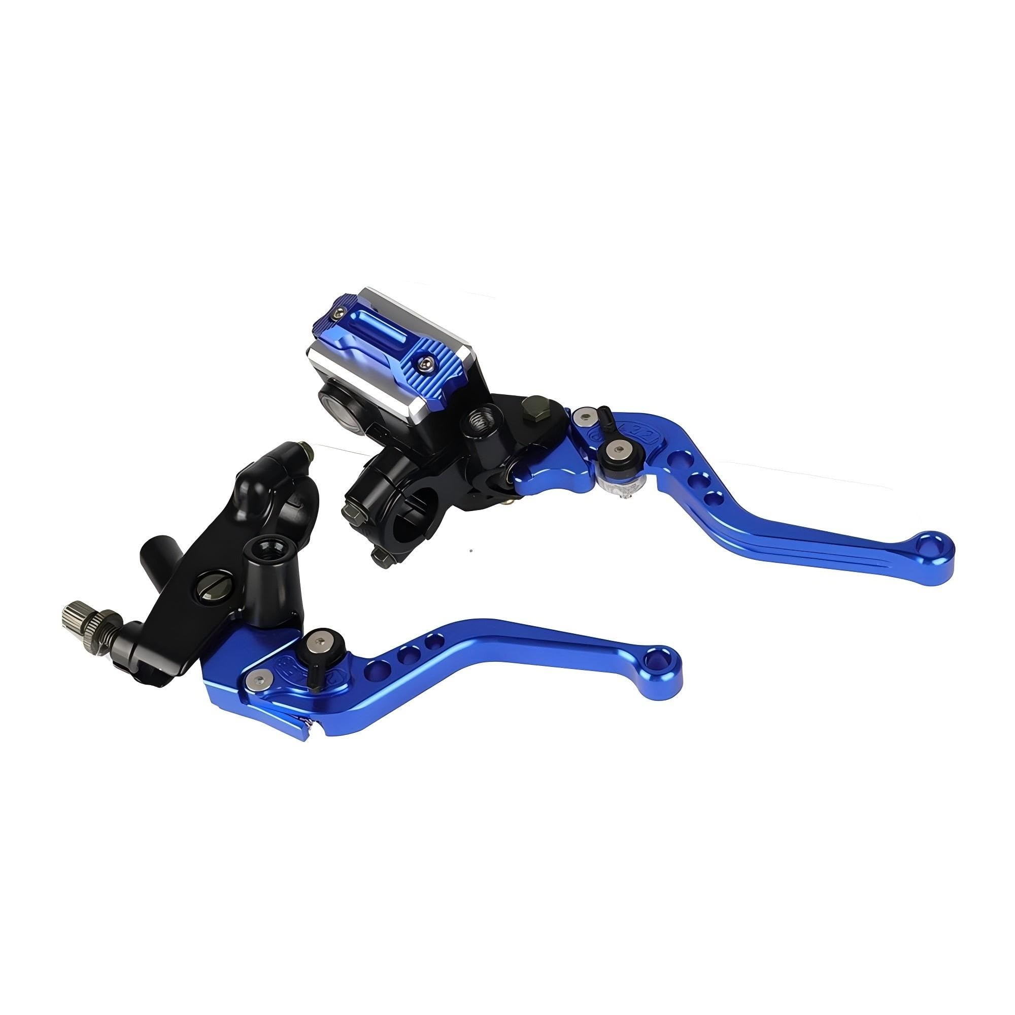 Racing 7/8" 22mm Motorradkupplung Hydraulische Bremspumpe Verstellbarer Trommelbremshebel(Blau)