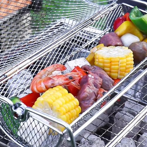 Panier de barbecue à rouler en acier inoxydable pour ne plus perdre vos aliments