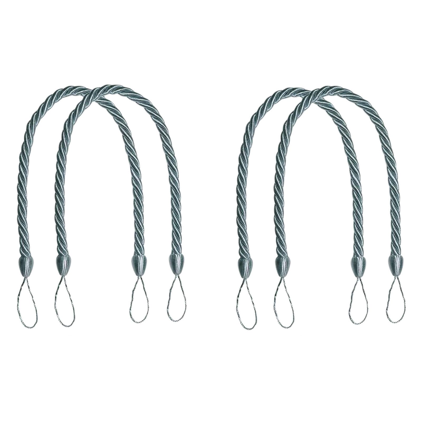 4Pack Natural Cotton Rope Curtain Tiebacks Handwovens Bohos Styles Decorative Drape Holdbacks for Home and Drapery Decorative Curtain Holders