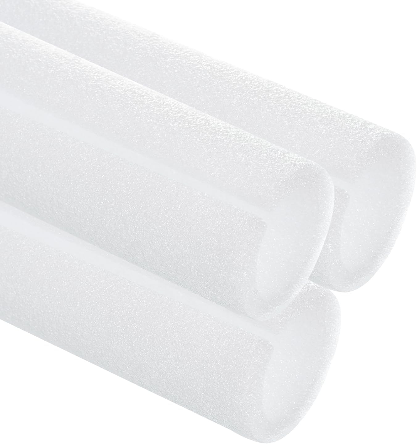 sourcing map 3 Pcs 1.1 Inch 3.3 Feet Pipe Insulation Foam Tube, Hollow Tube Covers for Outdoor Winter Freeze Protection Hot Cold Water Pipe, White OD 1.5"