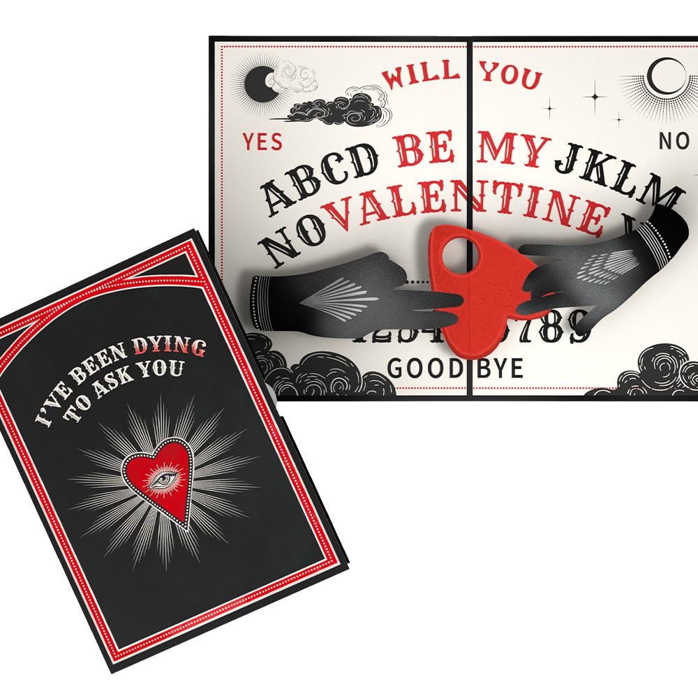 Lovepop Valentine Pop-Up Card for Her and Him - 3D Greeting Cards for Boys, Girls, Men, Women - Dying to Ask You - 5" x 7" Ouija Card - Blank Note