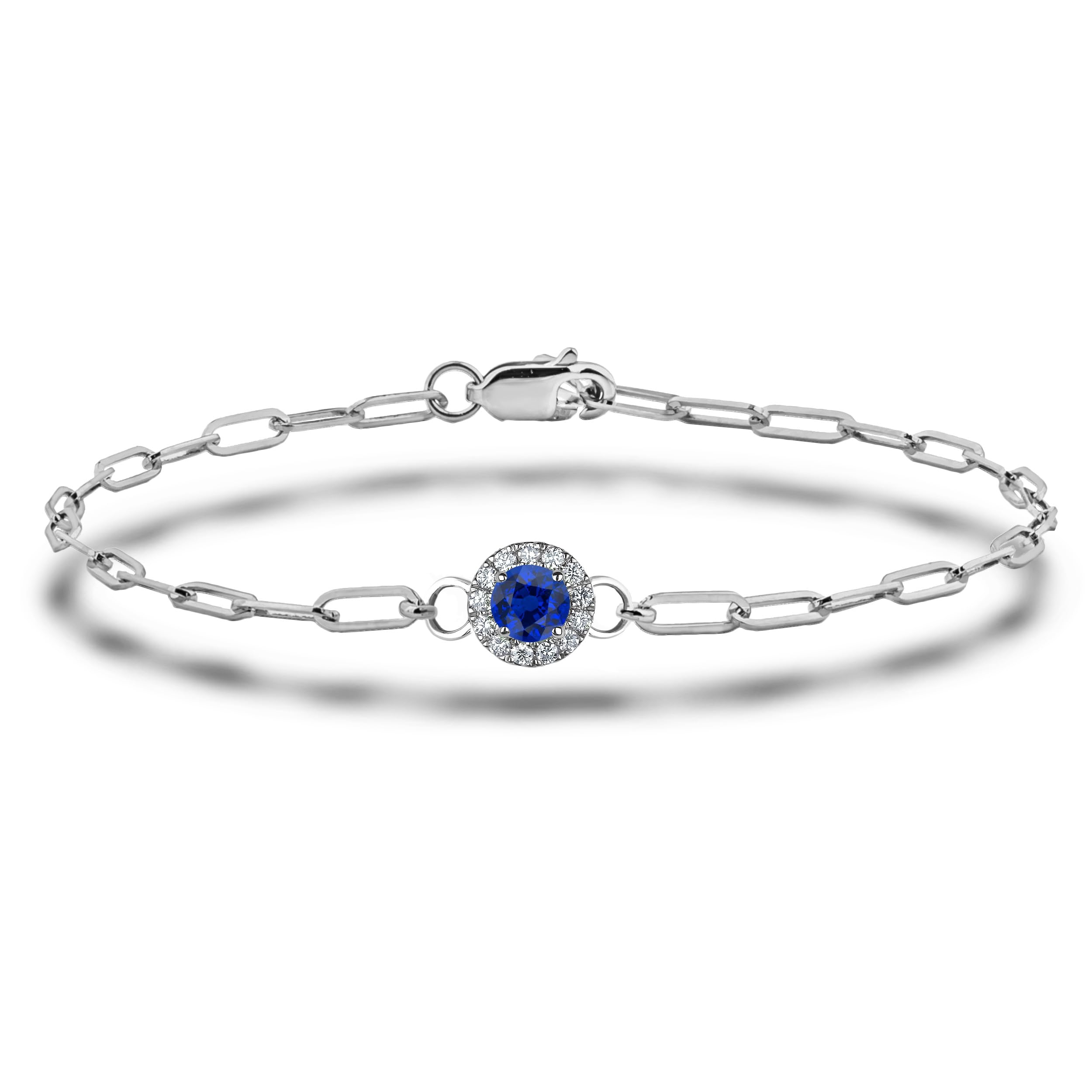 Polar Light Signature Canadian Diamond Charm Bracelet in .925 Sterling Silver - Choice of Rolo or Paperclip Style Chain