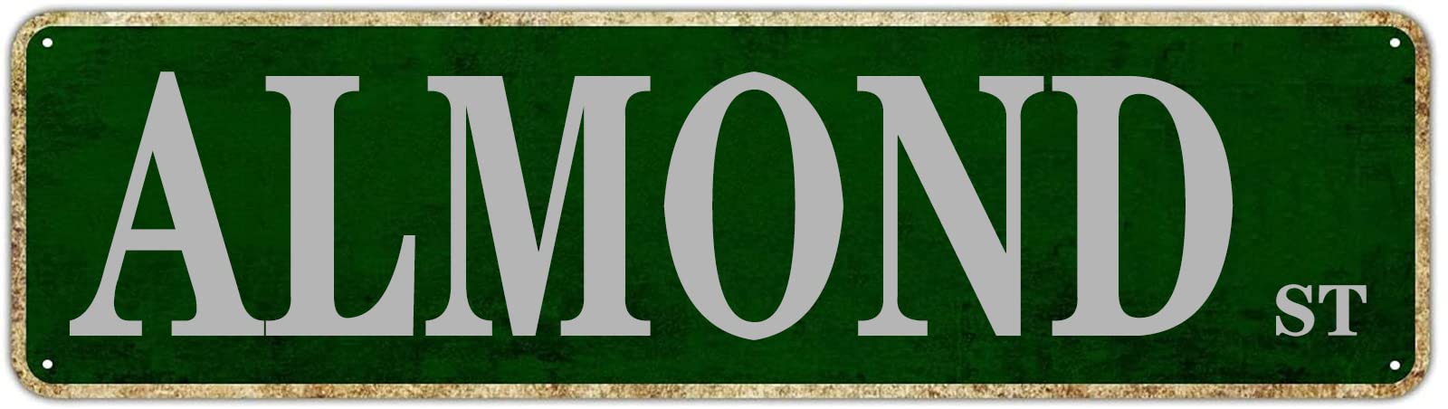 Almond St Retro Tin Signs Aluminum Metal Plaque Porch Decor Home Kitchen Bathroom Club Wall Yard Coffee Funny Decor 4x16 Inch