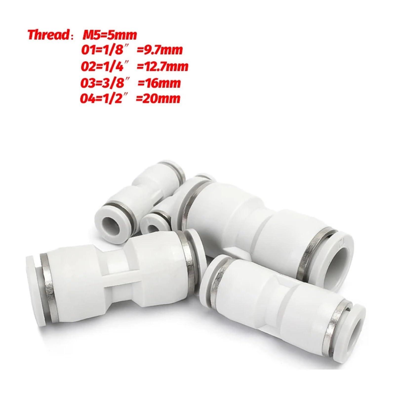 Connecteur pneumatique connecteur de Tuyau connecteur de Tuyau 1/4 1/2 6mm 8mm BSP fileté connecteur Rapide connecteur de Tuyau d'air (Color : 8-03 (8mm-3l8), Size : PLF)