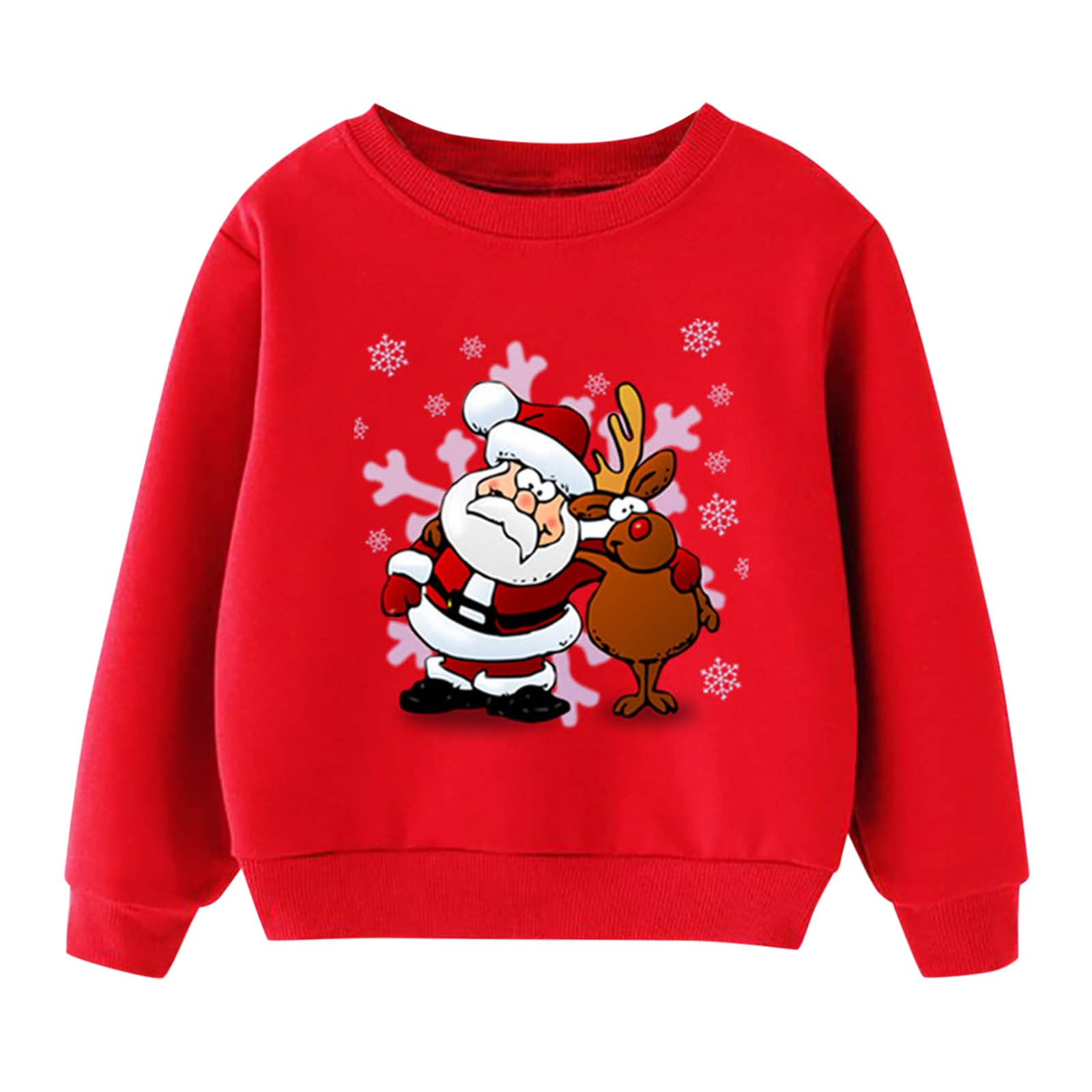 Noël enfant bébé garçon fille lettre manches longues dessin animé sweat-shirt top tenue de Noël