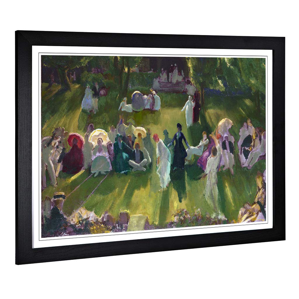 Big Box Art Framed Print of George Bellows Tennis at Newport Design | Wall Art Picture | Home Decor for Kitchen, Living Room, Bedroom, Hallway, Black, A2 / 24.5x18 Inch / 62x45cm