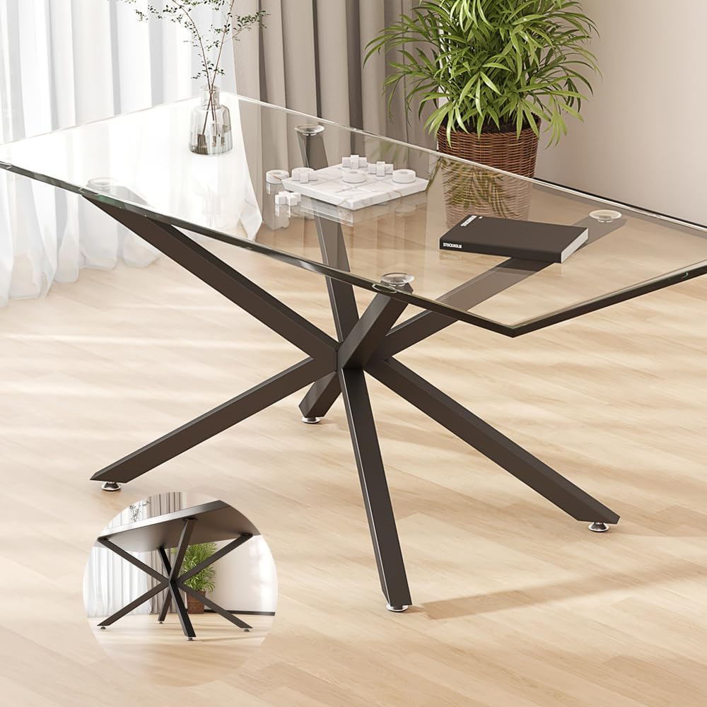 Dining Table Legs 30 Inch - Heavy Duty Metal Table Base for Wood/Glass/Marble Tops, Kitchen Table Legs & Desk Legs, DIY Furniture Legs with Reinforced Thick-Walled Design (Black, 30")