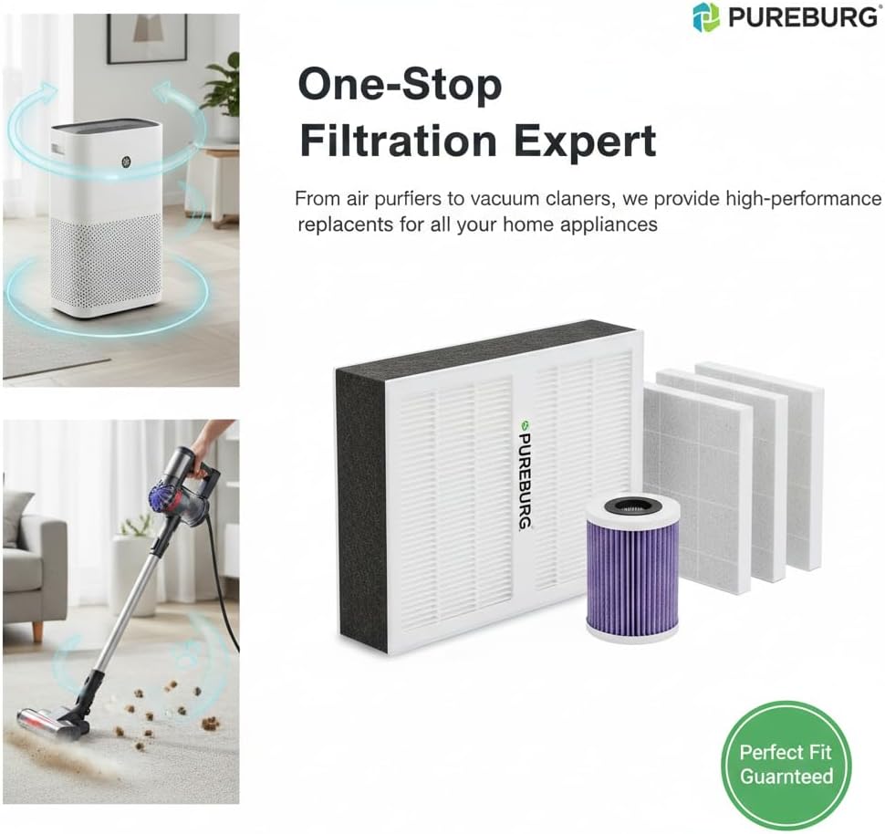PUREBURG WS21200F Replacement Filter Compatible with WORKSHOP 5 to 16 Gallon Wet/Dry VAC MODEL : WS050IWM WS0915VA WS1200VA WS1400VA WS1600SS WS1600VA,2-Pack
