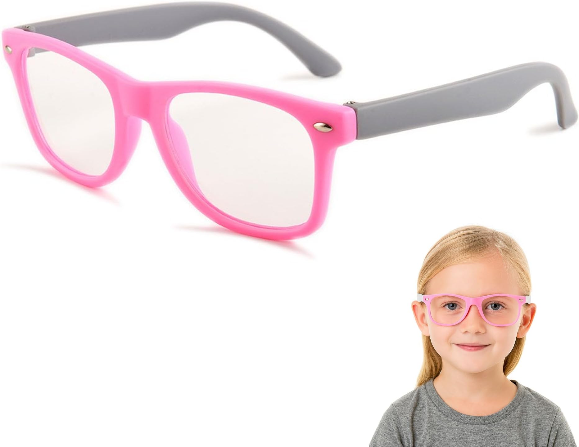 Kids Blue Light Blocking Glasses Rectangle Digital Boys Girl Age for 5-12