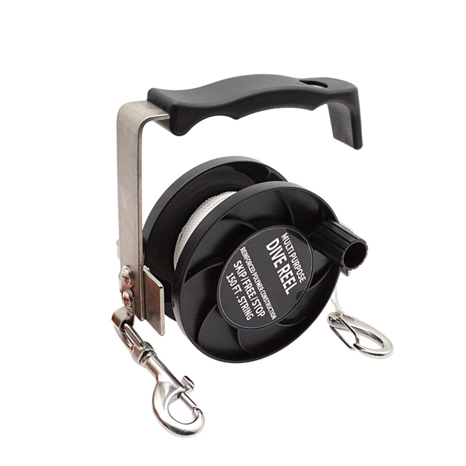Msioytog Black Scubas Ratchets Dives Reel With Handle Underwater Light Weight Spool Diving Spool For Cave Wrecks Drift Kayak Stainless Steel Adjustable Diving