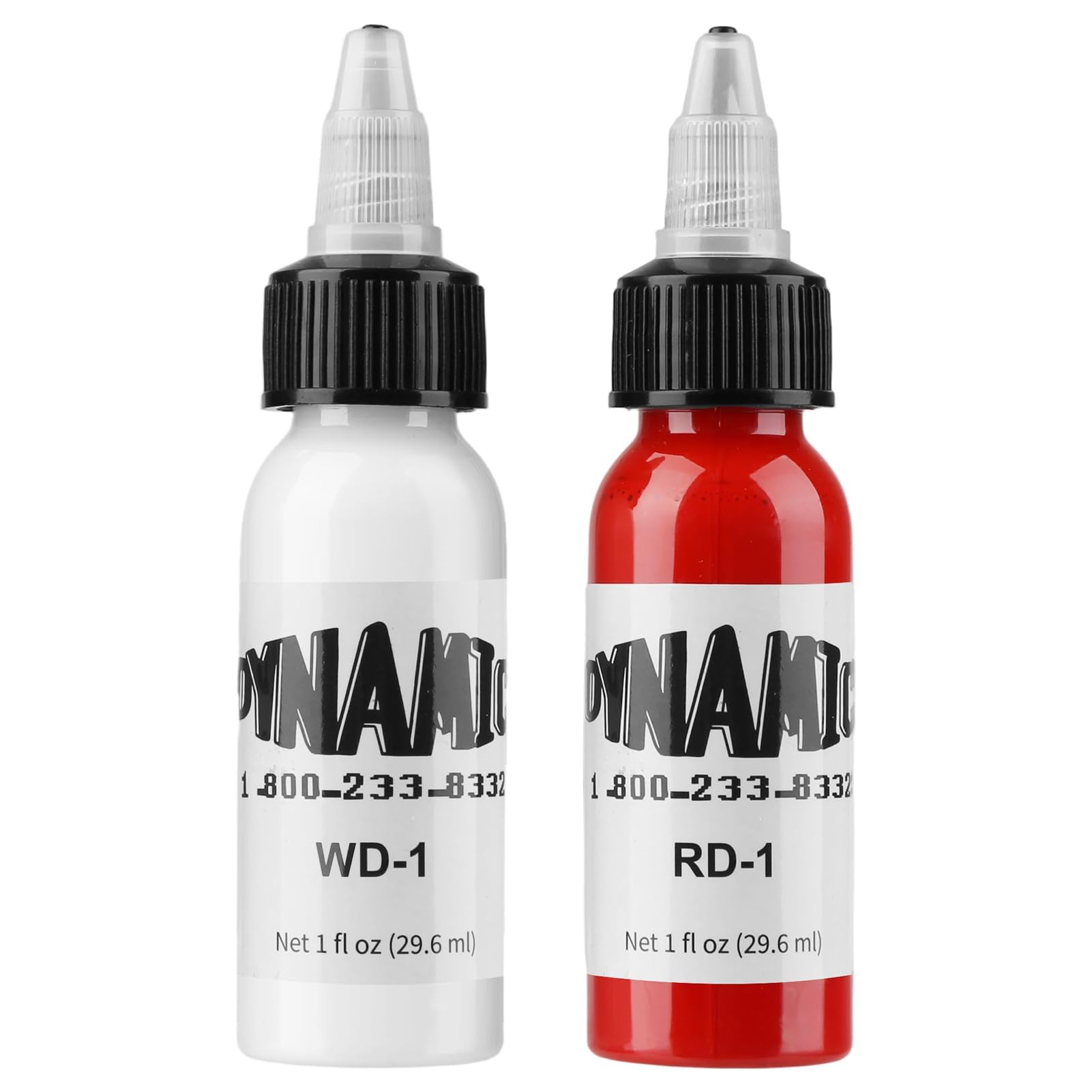 2pc 30ml Tinta de Tatuaje Profesional Blanco Puro y Tinta de Tatuaje Rojo Tintas para Tatuajes Ink Tattoo Fórmula vegana con Pigmentación Estándar para Colorear Mezclar Contornear Sombrear y Combinar