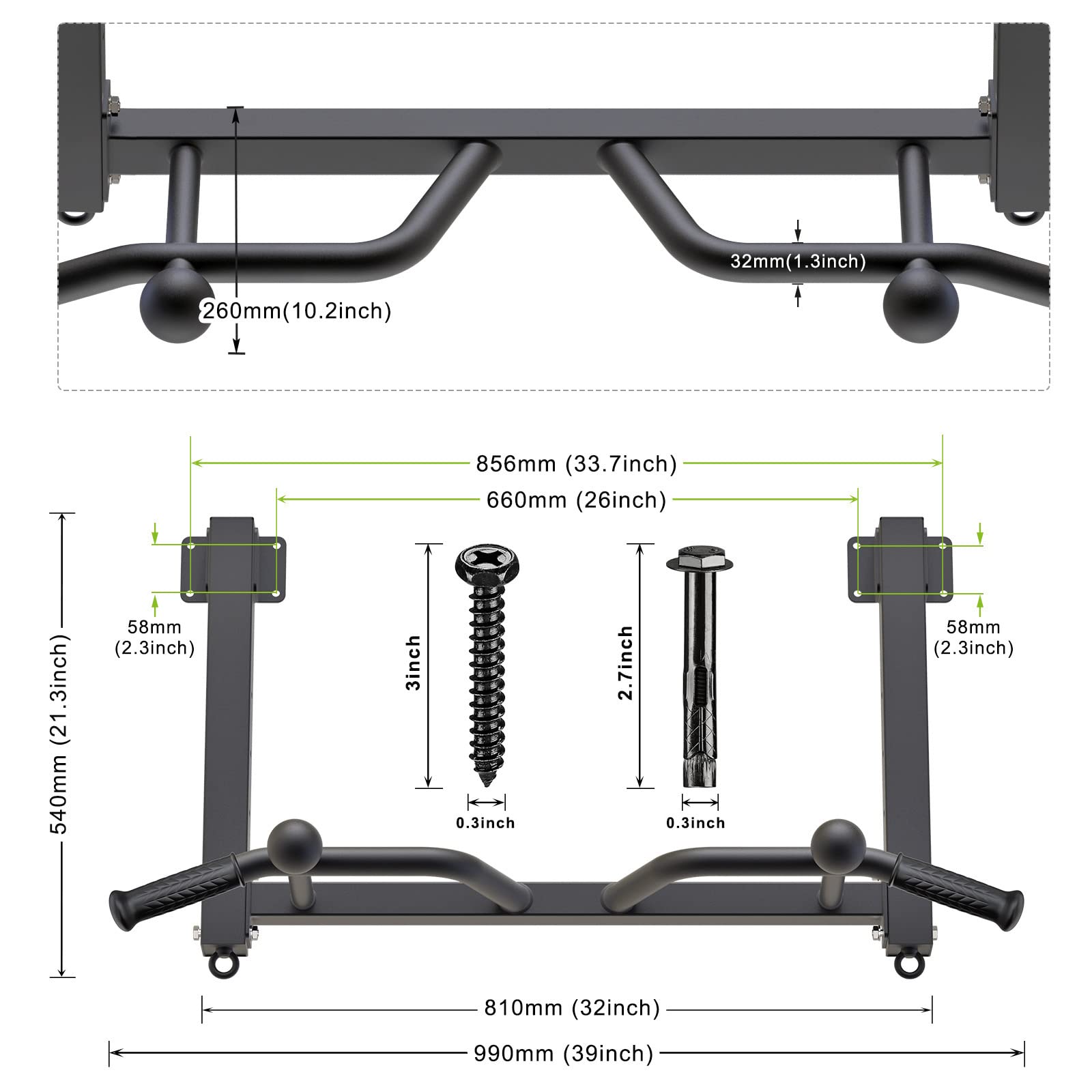 Kipika Ceiling Mount Pull Up Bar