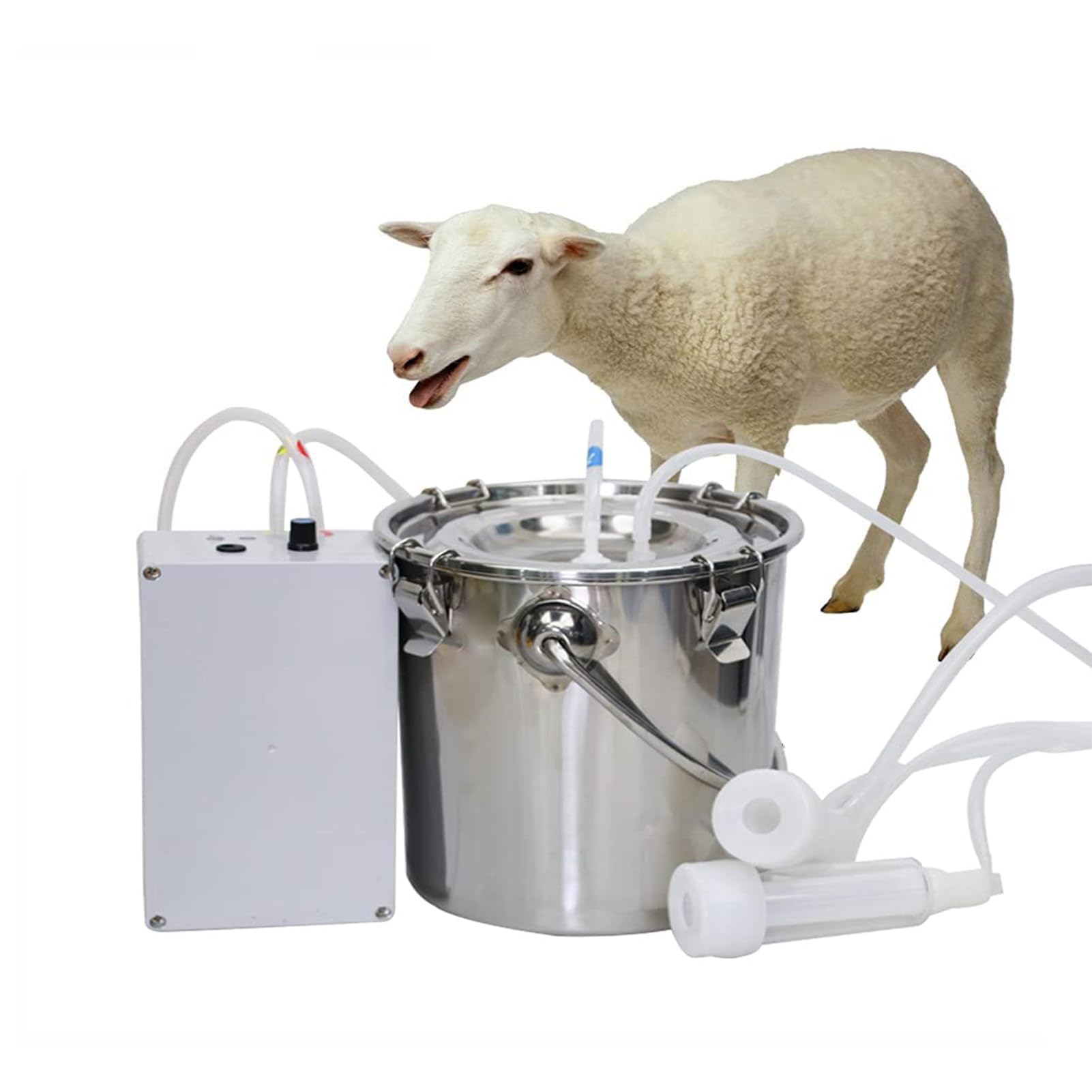 Machine de Traite à Pulsation Rechargeable, Trayeuse Électrique Portable pour Chèvres et Vaches, Pompe à Traire Automatique Batterie, Équipement de Traite pour Petite Ferme,Sheep,5L