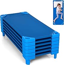 KOTEK Stackable Sleeping Daycare Cots for Kids, Portable Toddler Nap Cots, 52" L x 23" W, Ready-to-Assemble, Space-Saving Children Naptime Cot for Classroom Preschool(Set of 6)