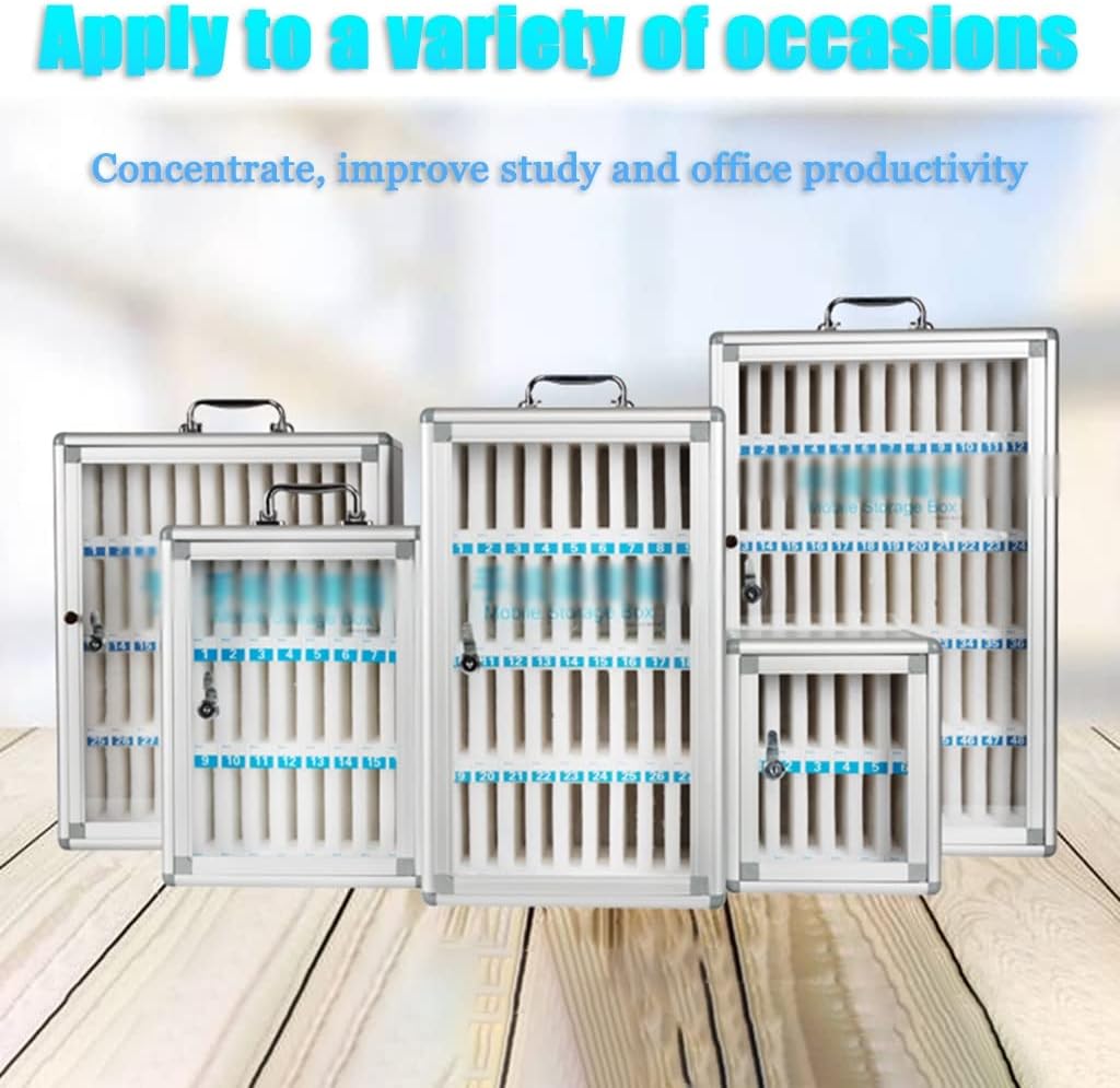 Mobile Phone Safe Deposit Box Storage Cabinet, Wall-Mounted with A Locked Can Be Carried by Hand,Student Storage Box,