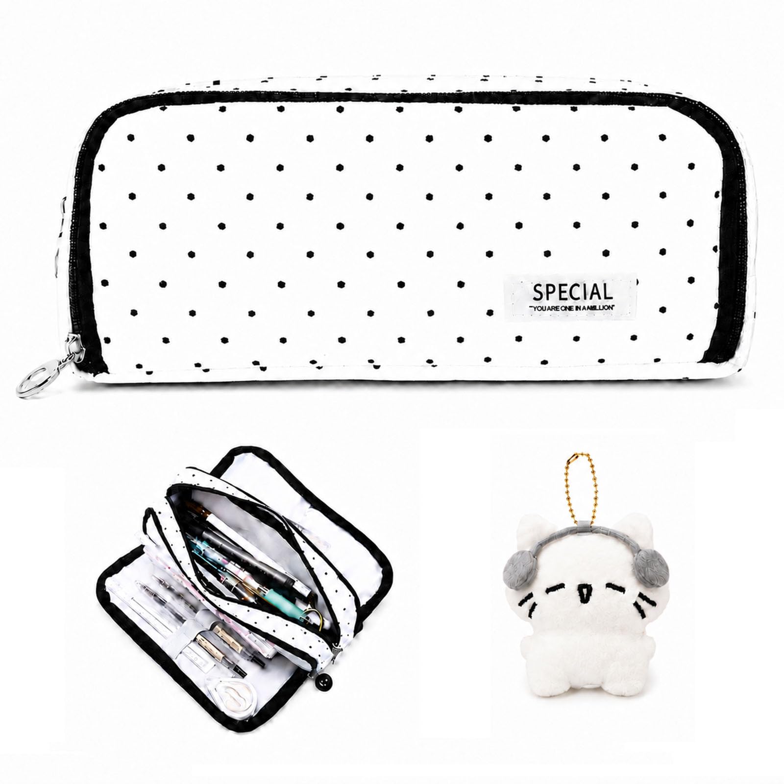 Polka Dot Pencil Case, Cute Pencil Case for Girls (Polka-dot)
