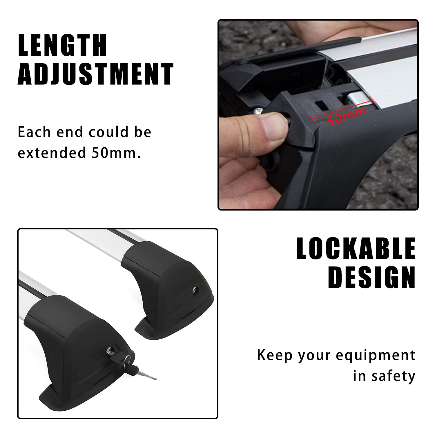 Buy Snailfly Lockable Crossbars Fit for Land Rover Defender 90 110 2020