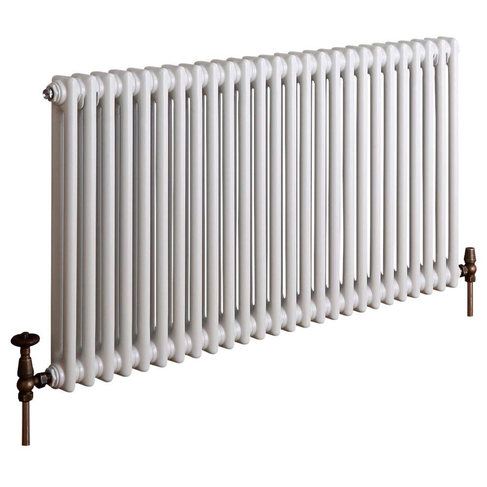 Milano White Windsor Cast Iron Style Horizontal Double Column Radiator - 600Mm X 1190Mm