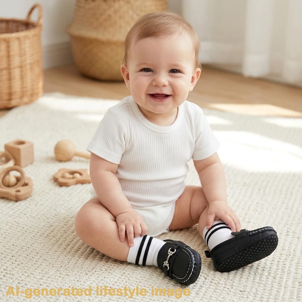 LONSOEN - Mocasines para bebé y niña