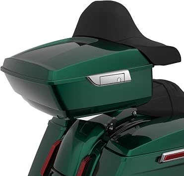 Advanblack Chrome Latches King Tour Trunk Pack Trunk Wrap-Around Backrest Pad for Harley Road Glide, Road King, Street Glide, Electra Glide and Select CVO Models 2014-2025 Alpine Green