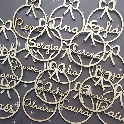 Variante de Evyre bolas navidad personalizadas 10 cm con cordel