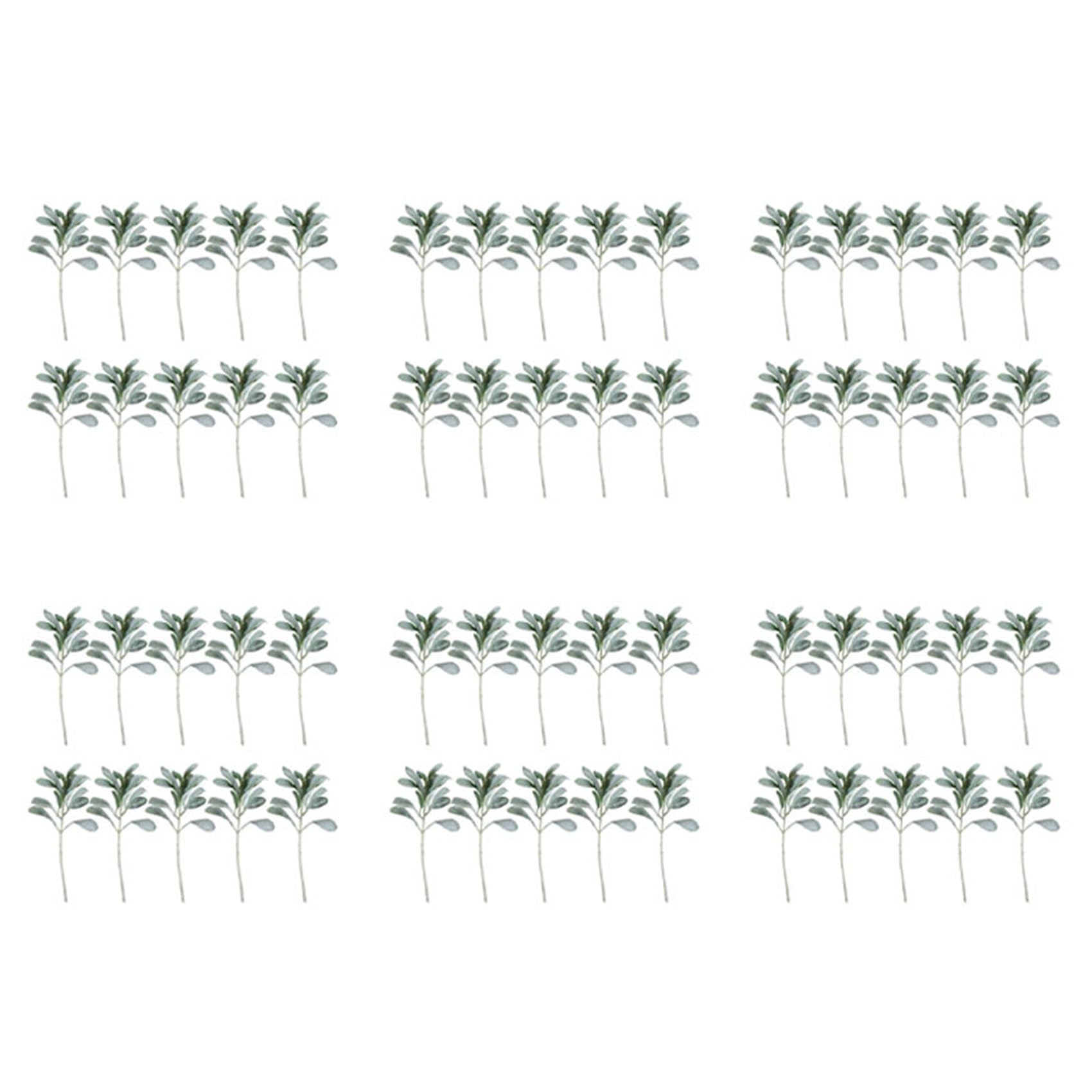 Hndhbfgrt 60 Pcs Artificial Flocked Lambs Ear Leaves Stems Flocked Oak Leaves Lamb's Ear Leaf for Home Wedding DIY