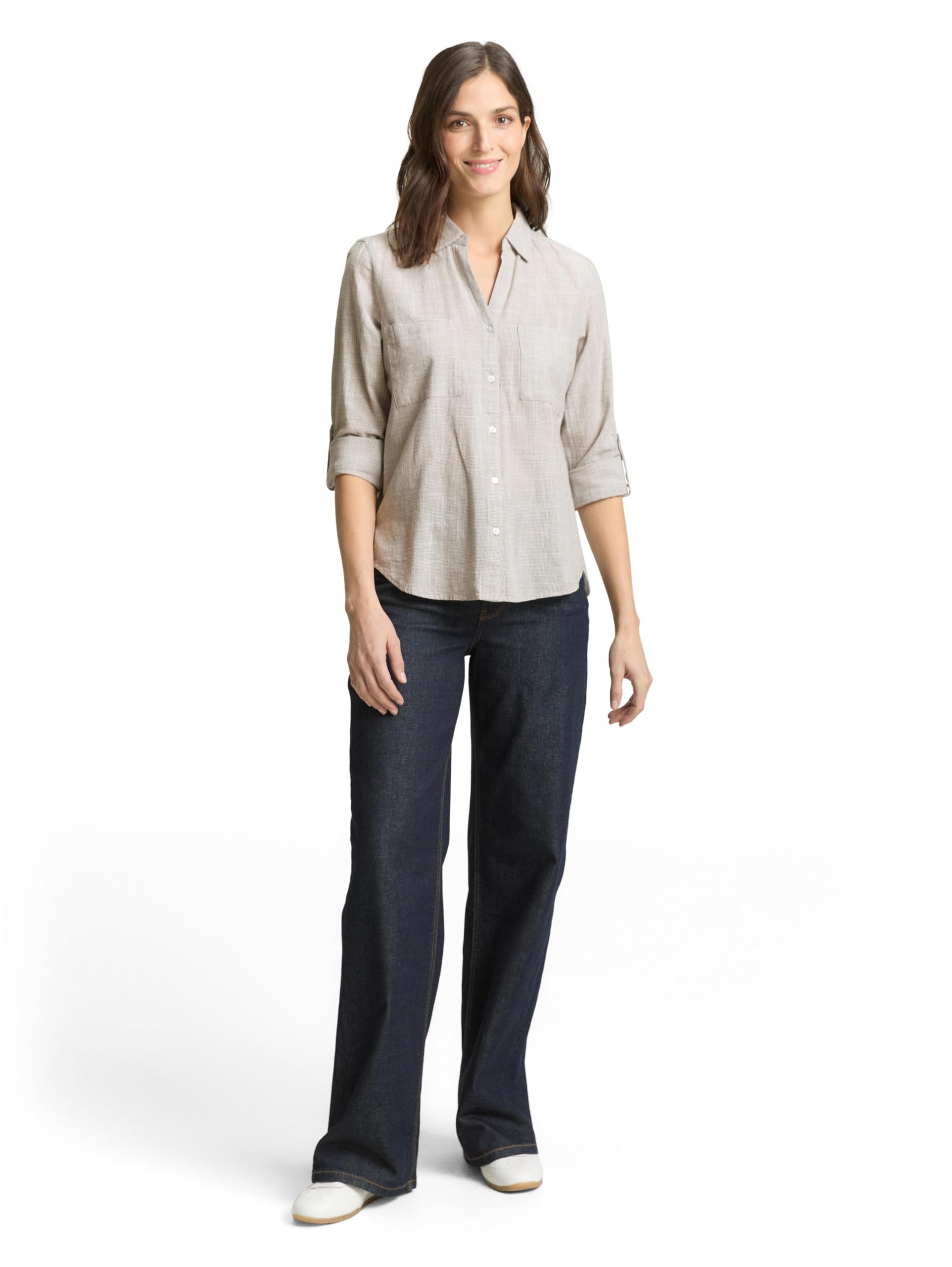 Bluse mit Brusttaschen aus Baumwolle – Ansicht 2