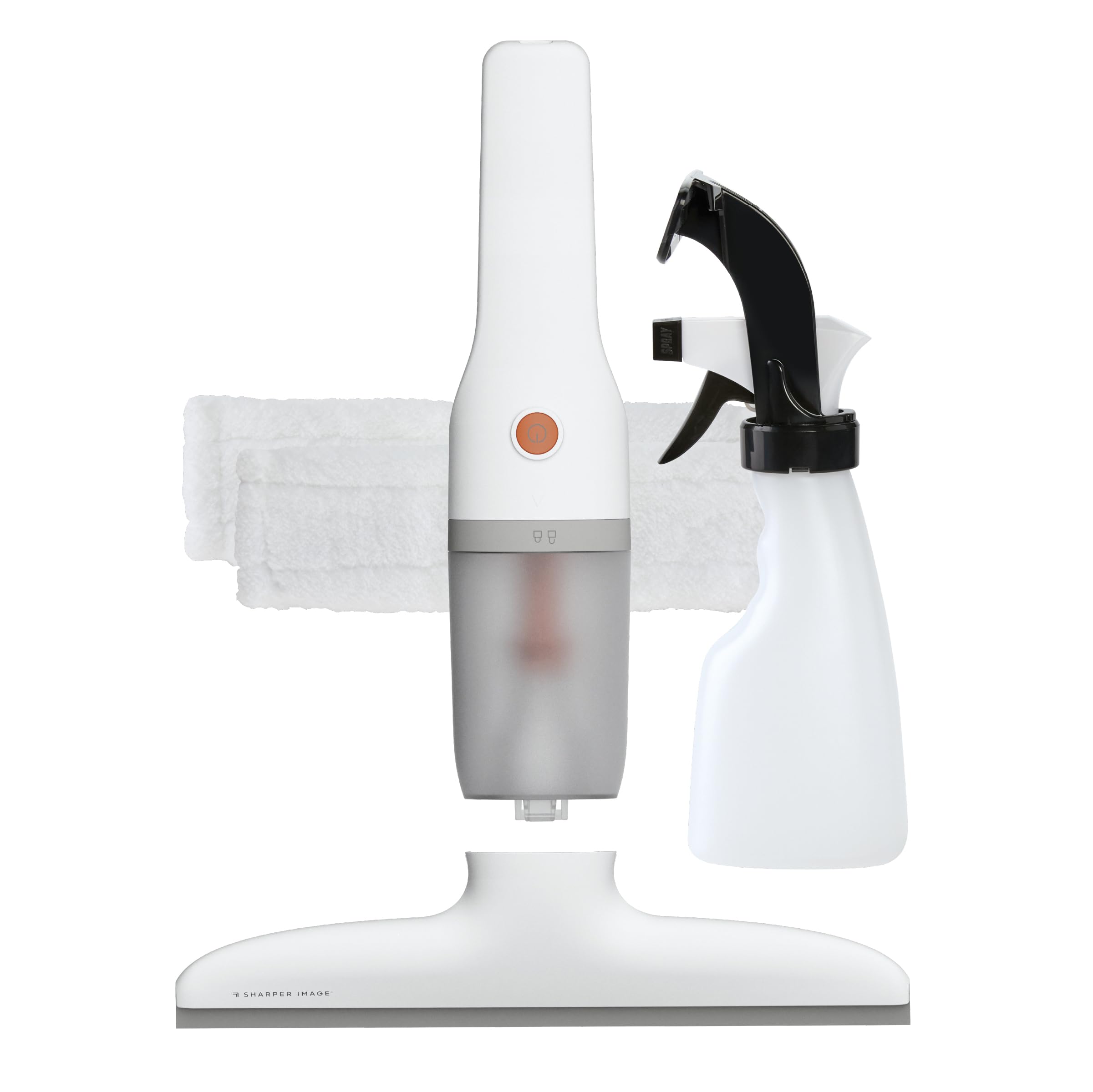 Sharper Image 2-in-1 Window Vacuum Cleaner Kit Cordless Squeegee Spray Bottle 11 Blade 2 Washable Microfiber Pads Cleaning