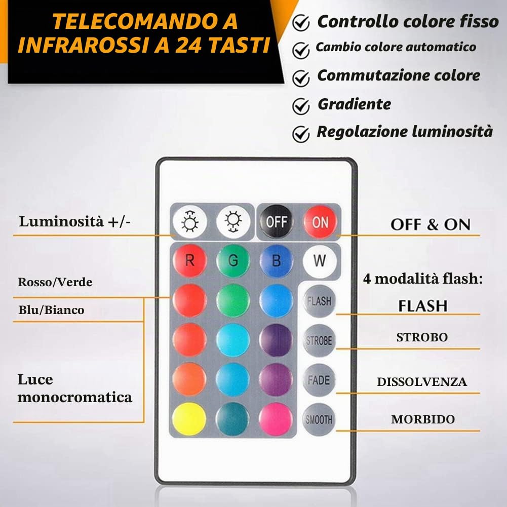 Base per Lampada un Luce Notturna un LED 3D da 12 Pezzi + + USB, Espositore per Esposizione di Luci un 16 Colori per Bianca Acrilico