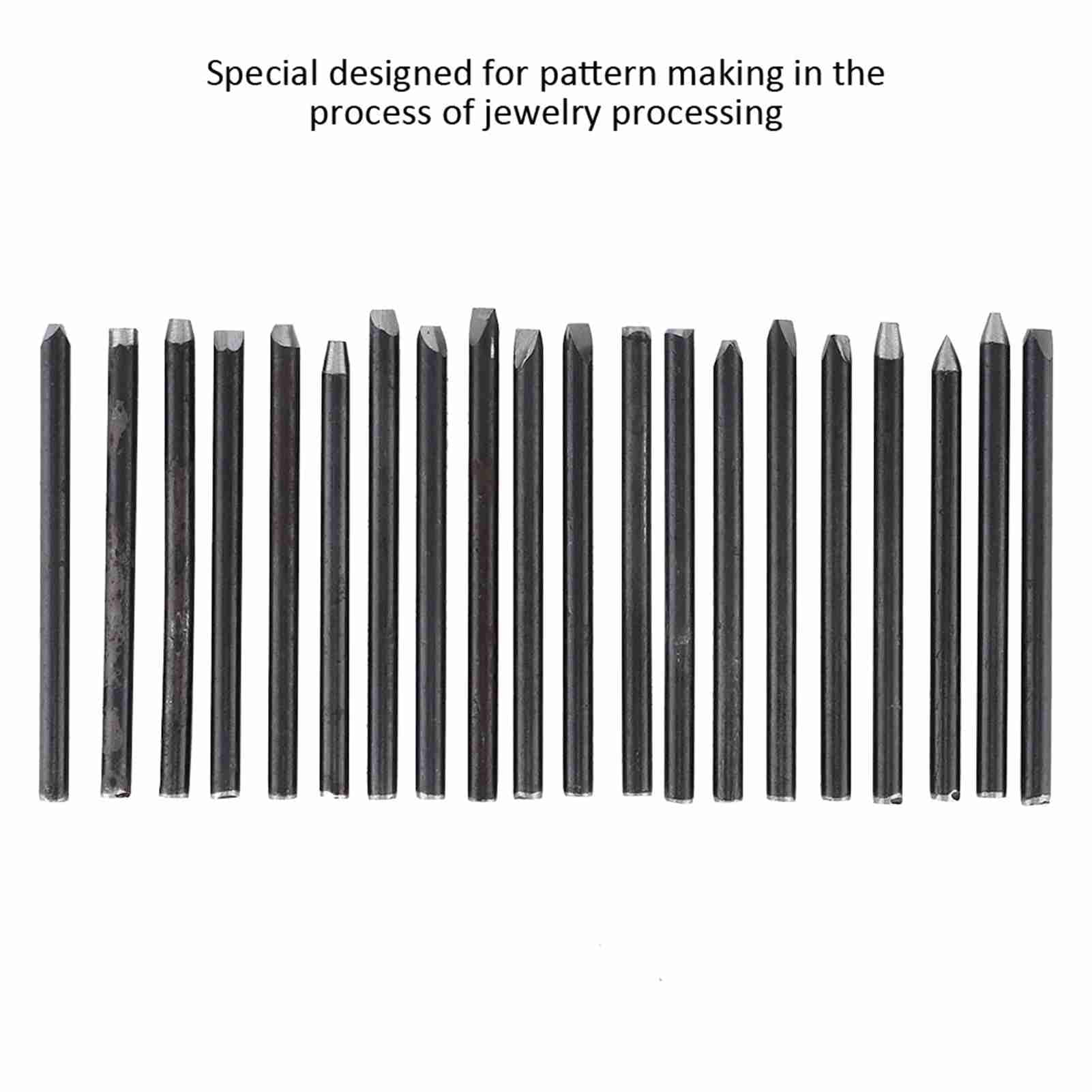 Kit Attrezzi Incisione 20 Pezzi Acciaio Inox Utensili Lavorazione Gioielli | Punte Multidimensione Ergonomiche, Kit Portatile Per Cesellatura Fai Da Te