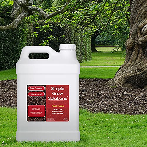 Root Hume- Simple Grow Solutions - Concentrated Humic - Liquid Carbon - Simple Grow Solutions- Natural Lawn & Garden Treatment - Plant Food Enhancer- Turf Grass Soil Conditioner (2.5 Gallon)