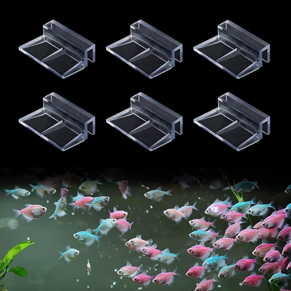 Support d'aquarium Acrylique,Clips pour Couvercle d'aquarium,Clair Support d'aquarium,réservoir de Poissons d'Aquarium,Clips de Couvercle D'aquarium Fish,10mm,Lot de 6 Clips de Protection en Verre