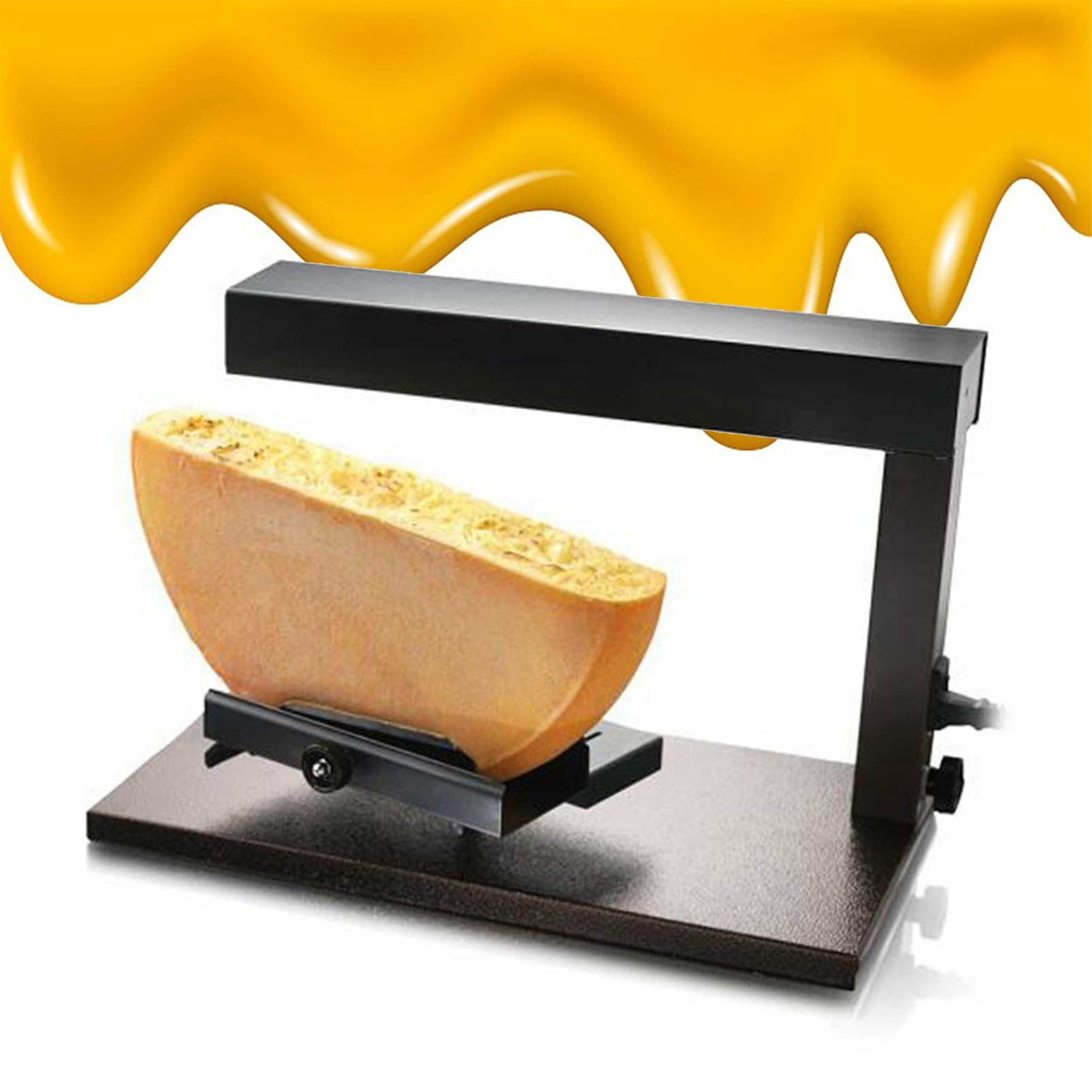 Kommerzieller 650-W-Raclette-Käseschmelzer – Edelstahl-Halbrad-Käseheizer mit einstellbarem Winkel for Schweizer Raclette, Nachos und Catering-Events
