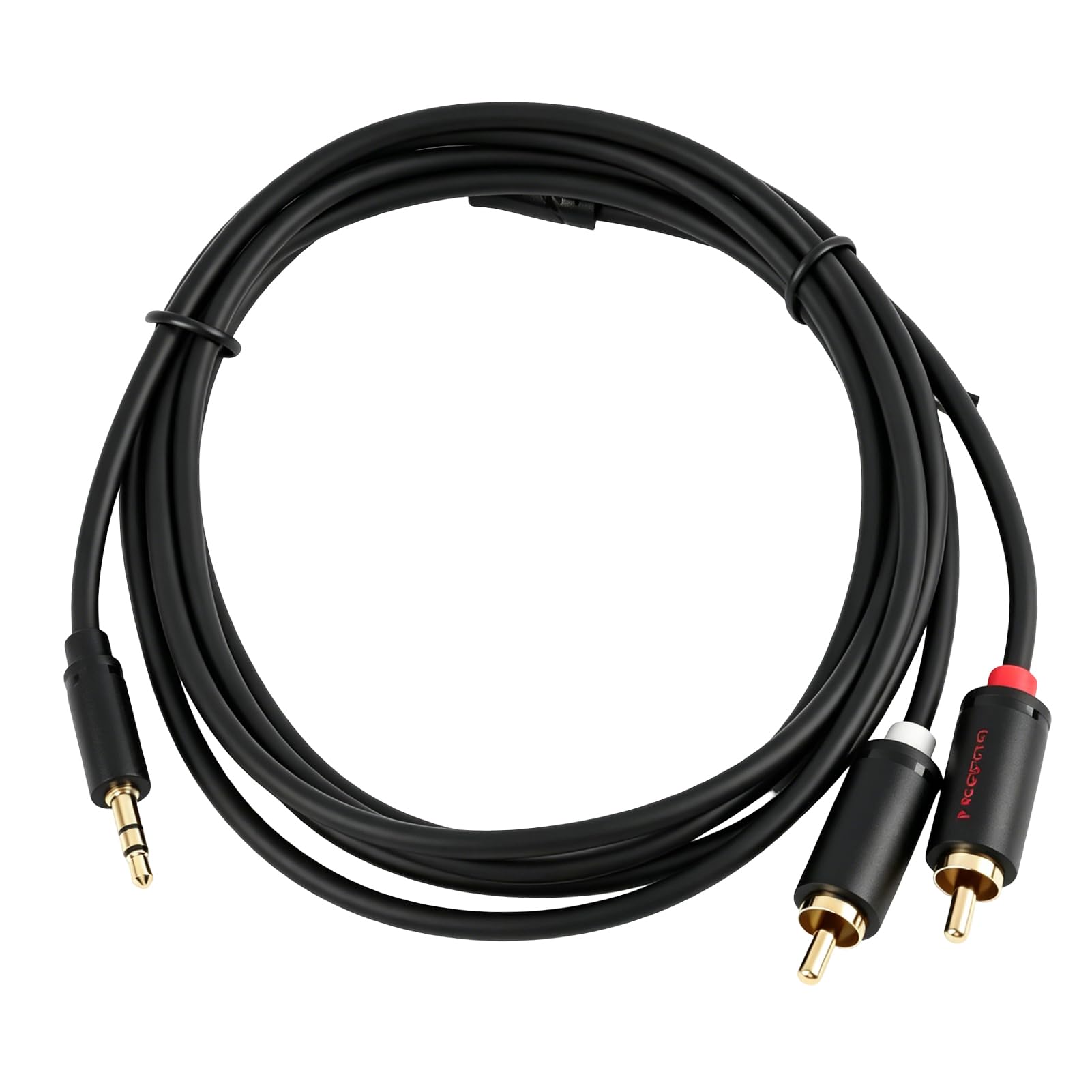 Cinch-Kabel Klinke auf Cinch 3,5 mm, Audiokabel 3,5 mm auf 2 Cinch-Stecker, 2 m, Stereo, AUX auf Cinch-Stecker, vergoldet, kompatibel mit TV, PC, Smartphone, Tablet, Verstärker, Soundbar, Heimkino