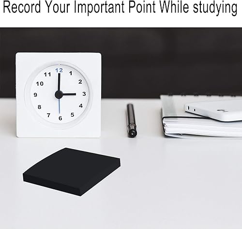 Miniatura 4 de Notas adhesivas negras, 6 blocs, 3 x 3 pulgadas, 100 hojasbloc, bloc de notas autoadhesivas, notas fáciles de publicar para oficina, escuela, hogar