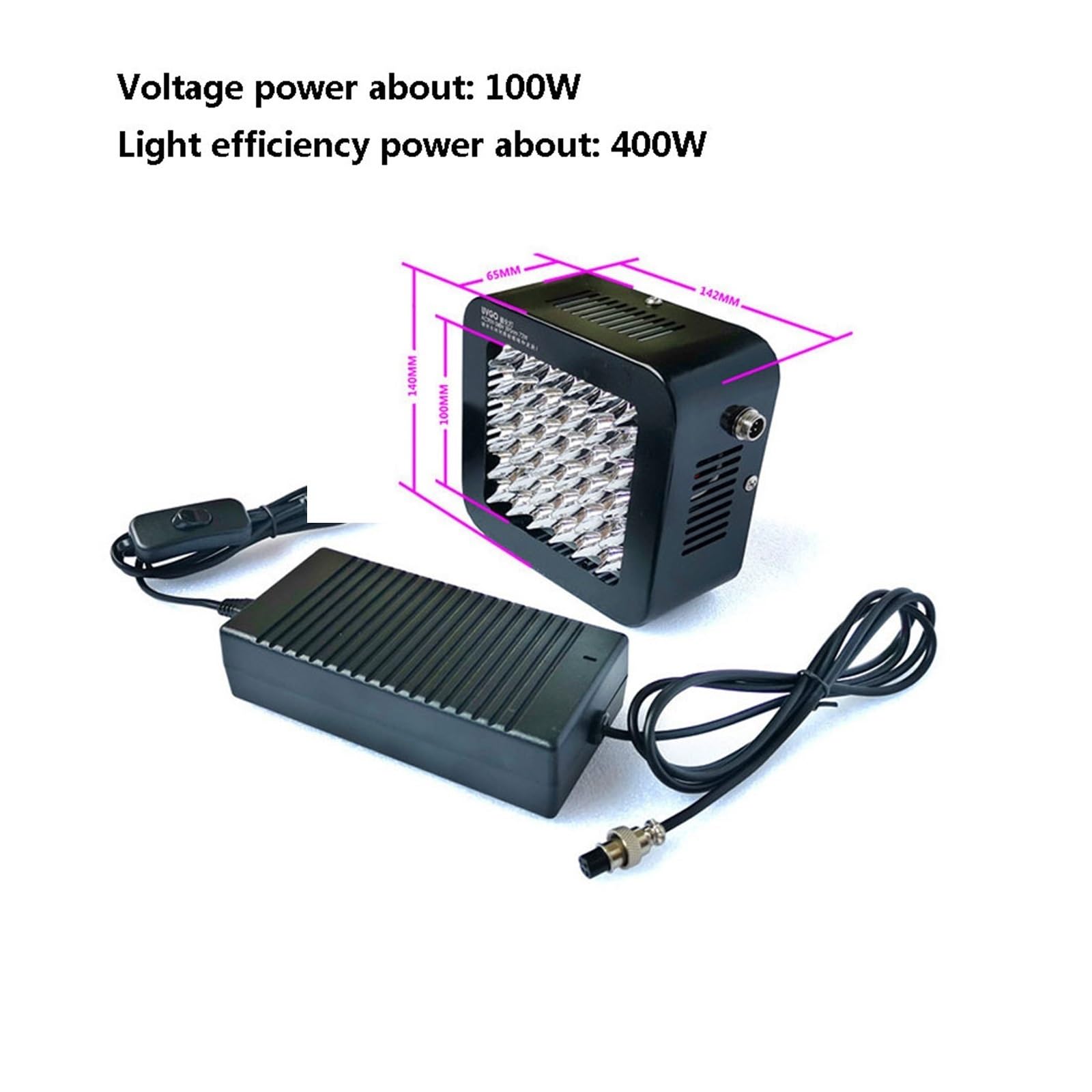 UV-Lampe, 400W Led UV-GEL-Härtungslampe UV-Lichthärtung Öldruckmaschine Glastinte Farbe Siebdruck 3D-Drucker 365nm 395nm 405nm(365nm)
