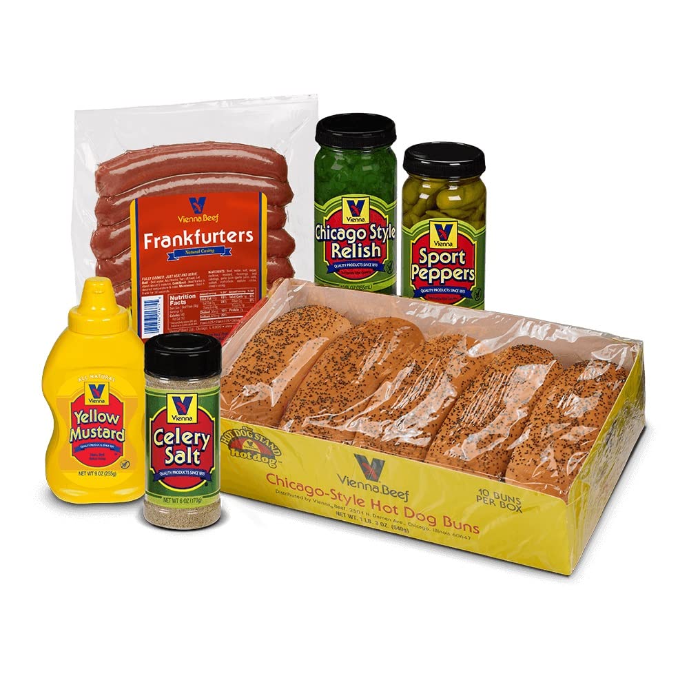 Vienna® Beef - Natural Casing Chicago Style Hot Dog Kit 10 PACK